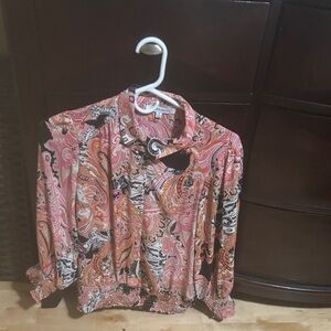 Rose & Olive Multicolor Paisley Blouse